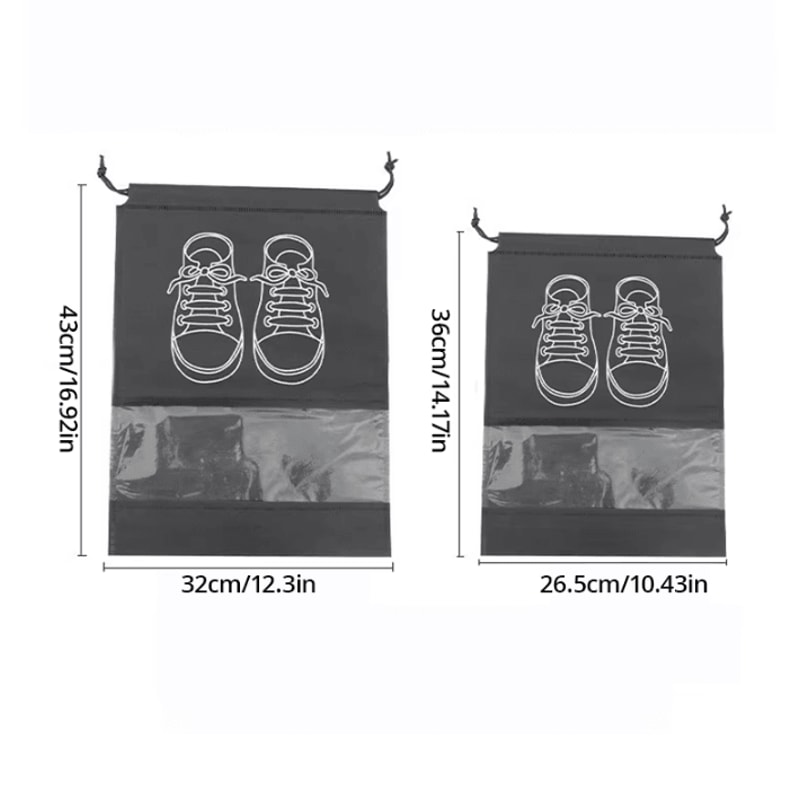 5Piece Waterproof Shoe Storage Bag Set Large Capacity NonWoven Travel Shoe Organizer 4