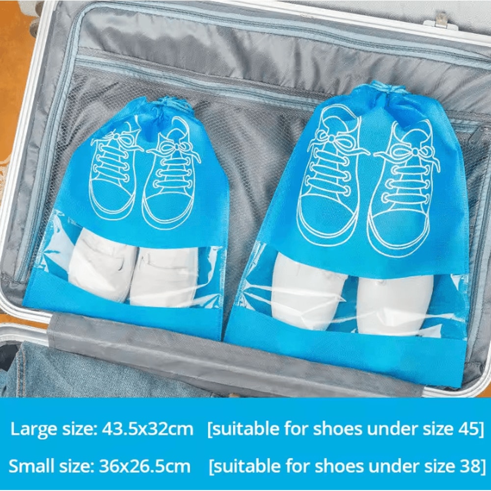 5Piece Waterproof Shoe Storage Bag Set Large Capacity NonWoven Travel Shoe Organizer 6