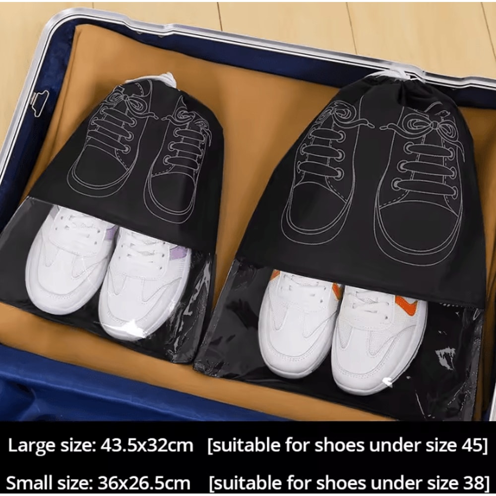 5Piece Waterproof Shoe Storage Bag Set Large Capacity NonWoven Travel Shoe Organizer 7