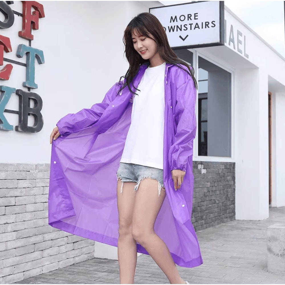 AllSeason Hooded Waterproof Rain Coat Thickened Outdoor Poncho For Men Women 2