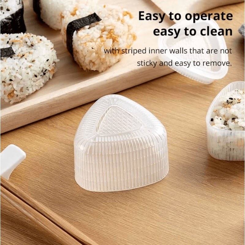 4Piece DIY Sushi Mold Set Triangular Onigiri Rice Ball Maker For Bento Kitchen 1