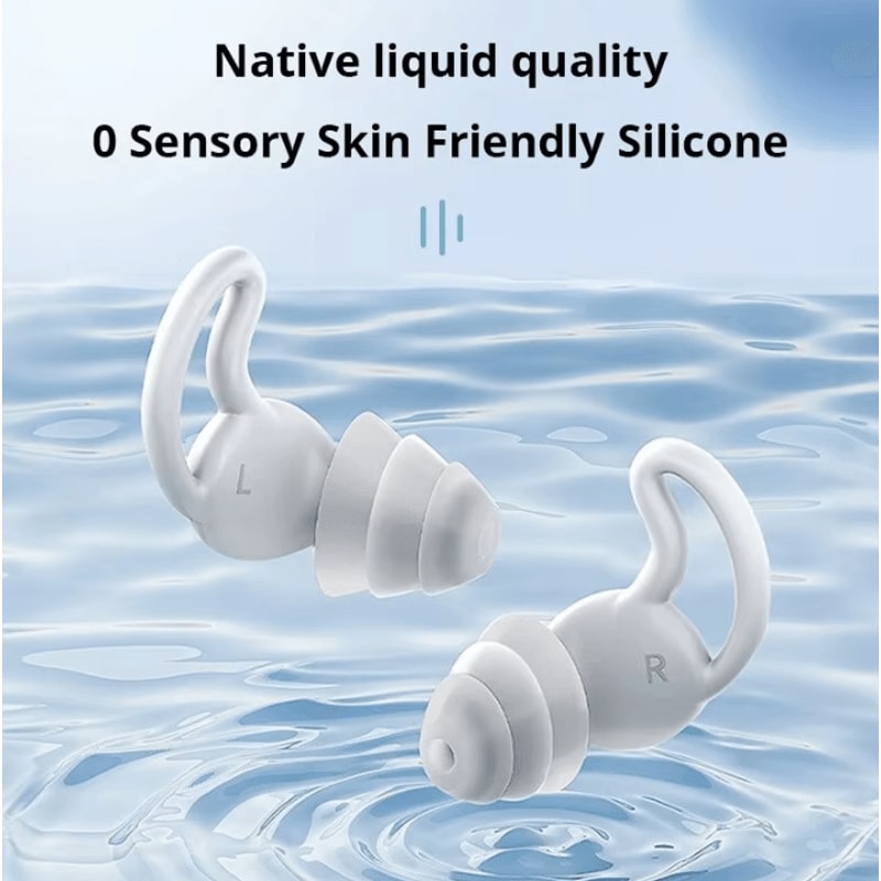 ThreeLayer Silicone Earplugs Waterproof Soundproof Noise Reduction For Swimming Sleep 1