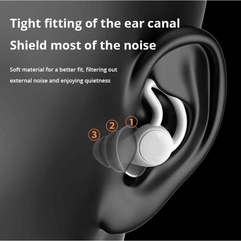 ThreeLayer Silicone Earplugs Waterproof Soundproof Noise Reduction For Swimming Sleep 4
