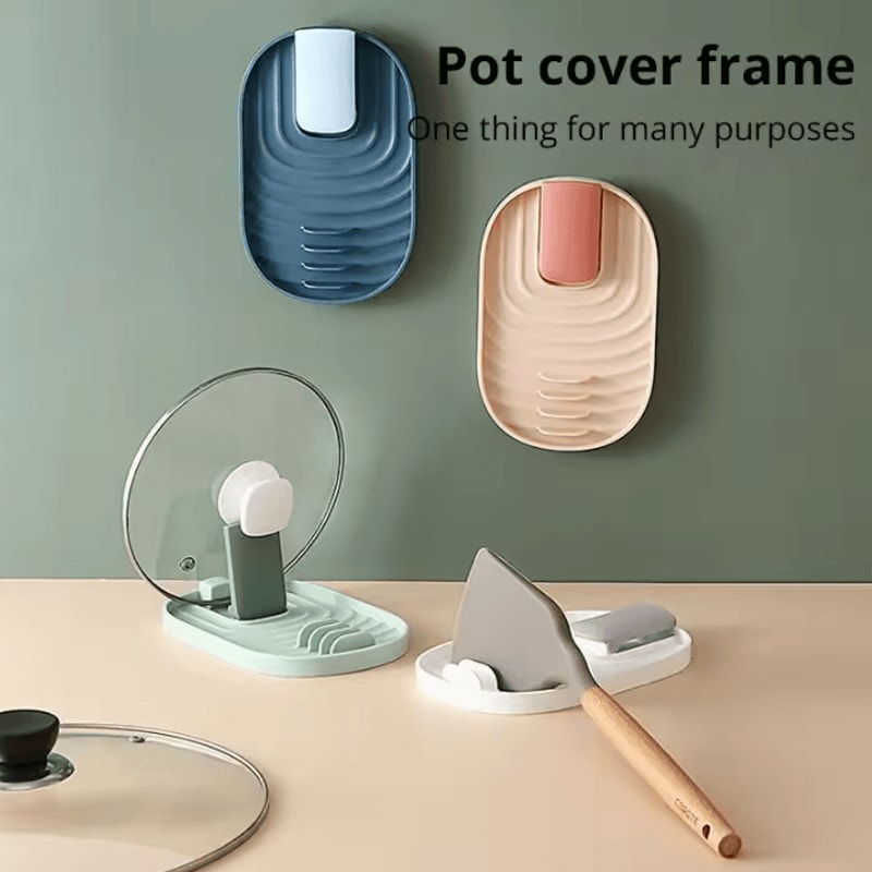 Silicone Pot Lid Shovel Storage Rack Nordic Style NonSlip Kitchen Organizer 2
