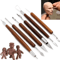 6Piece DoubleEnded Pottery Tools Set For Clay Sculpting Carving Repair With Red Wood Handles And W 3