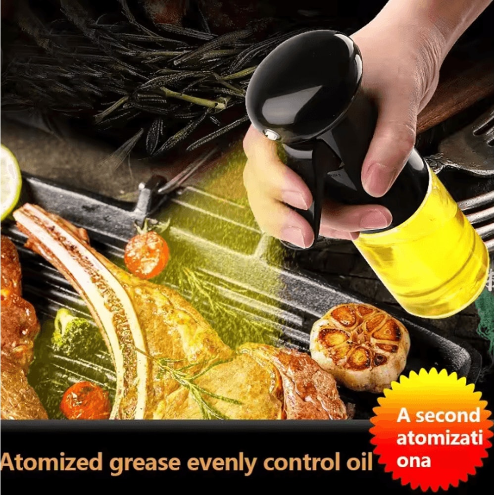 Black Transparent Cooking Oil Spray Bottle Olive Oil Dispenser For Kitchen BBQ Fitness Salad Home 1