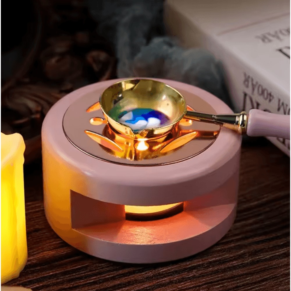 Wax Melting Furnace Set With Spoon Metal Sheet Lacquer Seal Furnace For Stamping Hollow Circle To 0