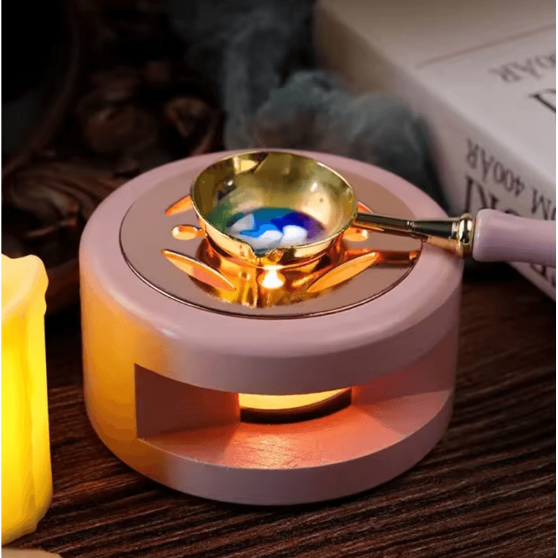 Wax Melting Furnace Set With Spoon Metal Sheet Lacquer Seal Furnace For Stamping Hollow Circle To 0