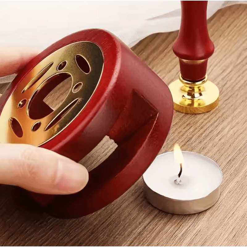 Wax Melting Furnace Set With Spoon Metal Sheet Lacquer Seal Furnace For Stamping Hollow Circle To 4