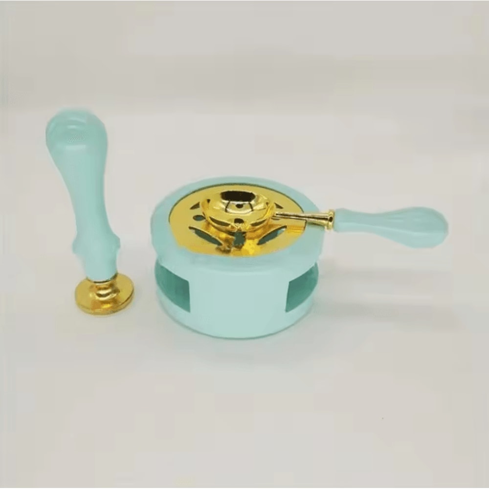 Wax Melting Furnace Set With Spoon Metal Sheet Lacquer Seal Furnace For Stamping Hollow Circle To 7