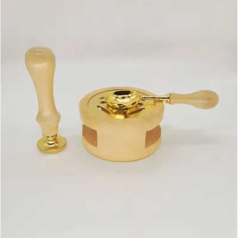 Wax Melting Furnace Set With Spoon Metal Sheet Lacquer Seal Furnace For Stamping Hollow Circle To 8
