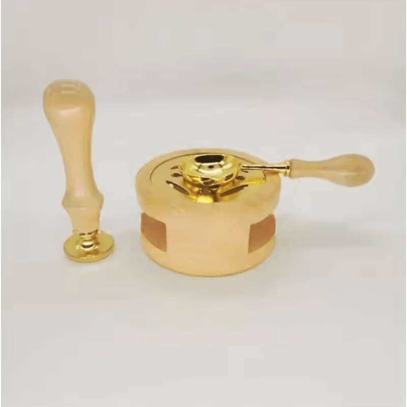 Wax Melting Furnace Set With Spoon Metal Sheet Lacquer Seal Furnace For Stamping Hollow Circle To 8