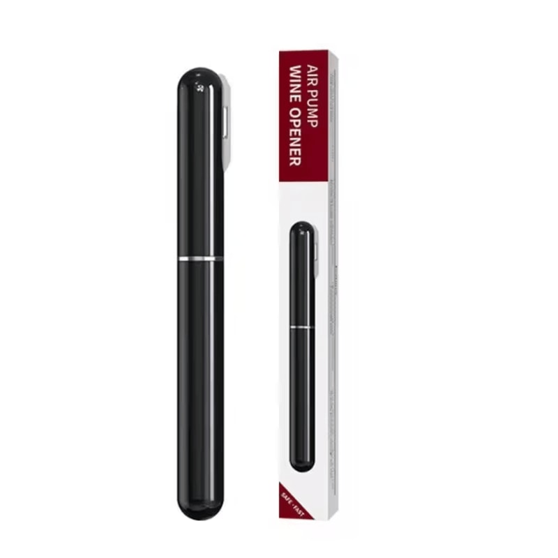 Black Stainless Steel Air Pressure Corkscrew Portable Wine Bottle Opener Cork Remover Air Pump To 6