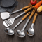 Stainless Steel Kitchen Tools Set With Wood Grain Handle Spatula Spoon Leaky Shovel Cooking Utens 4