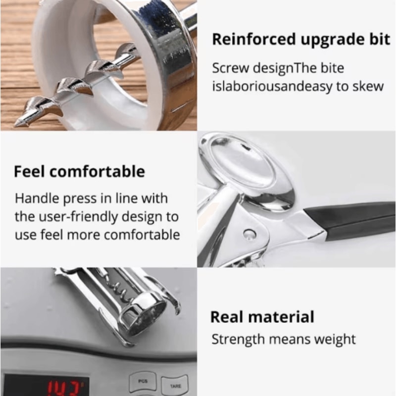 Stainless Steel Multifunctional Wine Corkscrew Zinc Alloy Wine Bottle Opener Kitchen Wine Tool 3