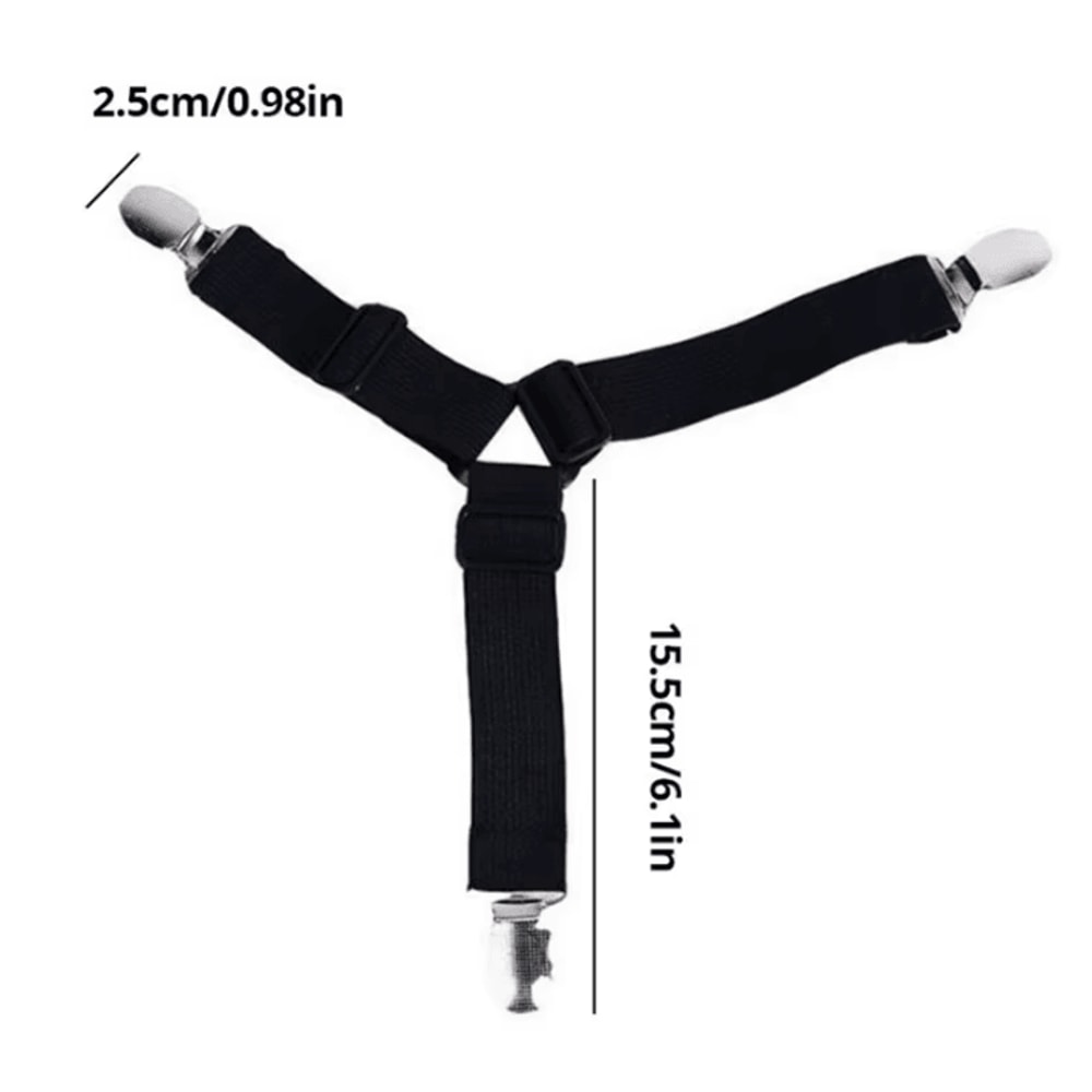 4Piece Bed Sheet Fasteners Mattress Cover Clips Adjustable Elastic Straps For Bed Sheet Organizer 5