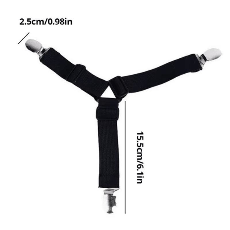 4Piece Bed Sheet Fasteners Mattress Cover Clips Adjustable Elastic Straps For Bed Sheet Organizer 5