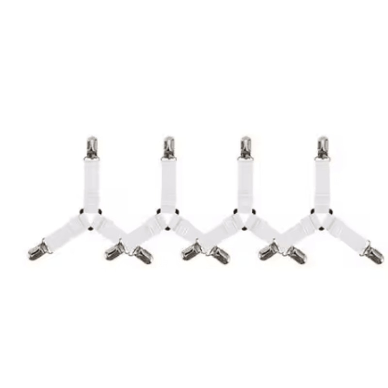 4Piece Bed Sheet Fasteners Mattress Cover Clips Adjustable Elastic Straps For Bed Sheet Organizer 7
