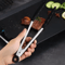 7Inches Black Silicone Food Tongs With Stainless Steel Body BBQ Grilling Tongs For Camping And Out 4