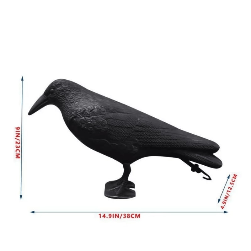 Outdoor Garden Bird Repellent Raven Decoy Black Simulation Crow Decoration For Pest Control And Pi 4