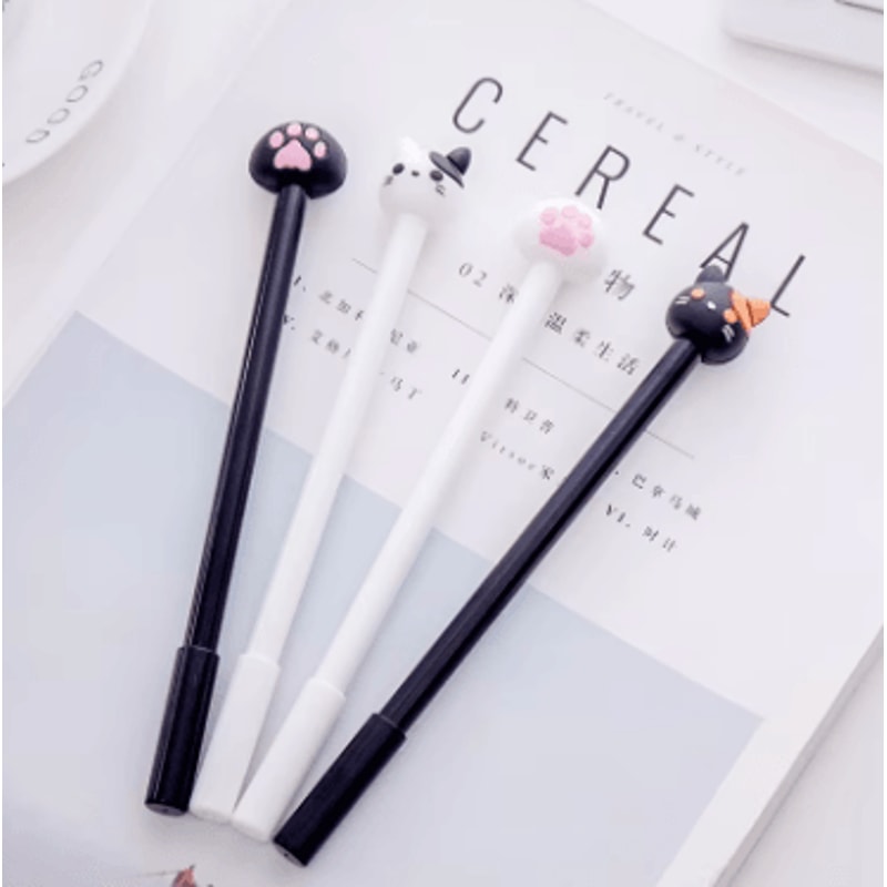 10Piece Kawaii Cat Gel Ink Pen Set Cute Black Ink Stationery For School Office 4