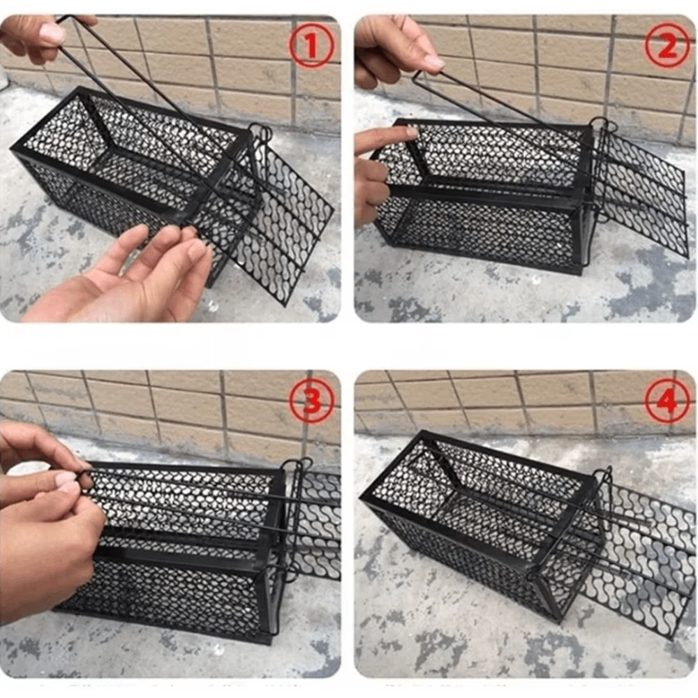 Smart SelfLocking Mousetrap Reusable Metal Rat Trap Humane Mouse Catcher For Indoor Outdoor 4
