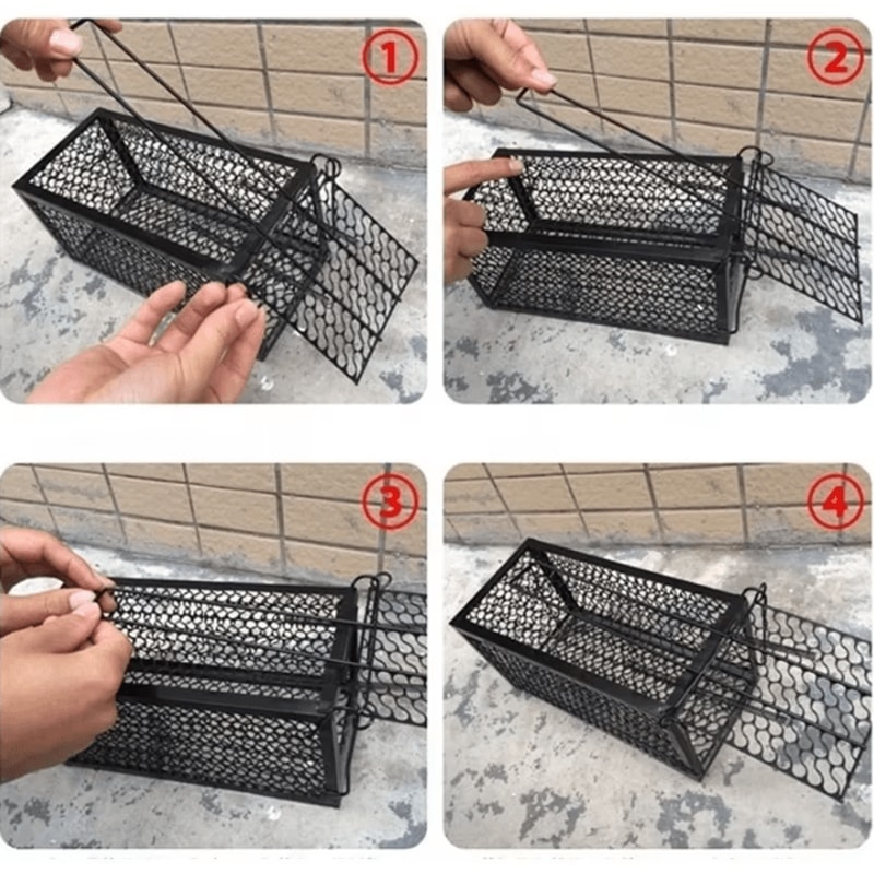 Smart SelfLocking Mousetrap Reusable Metal Rat Trap Humane Mouse Catcher For Indoor Outdoor 4