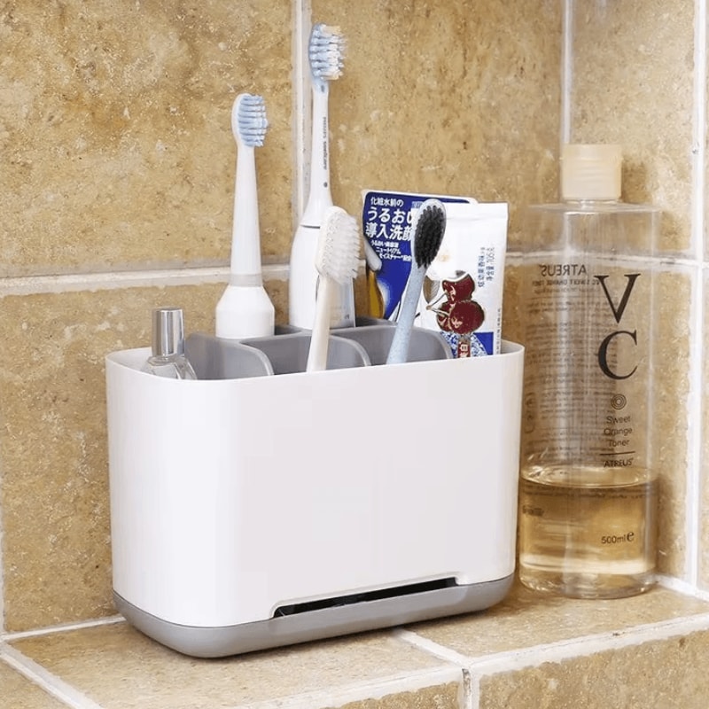Toothbrush Holder Rack Plastic Electric Toothbrush Toothpaste Storage Organizer For Bathroom 2