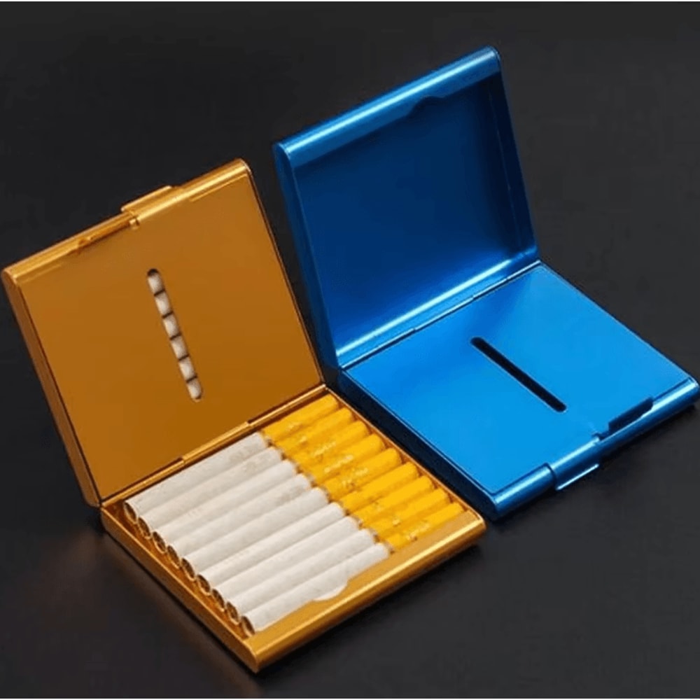 UltraThin Aluminum Alloy Cigarette Case Personalized Custom Lettering Cigarette Holder For 20 Stic 0
