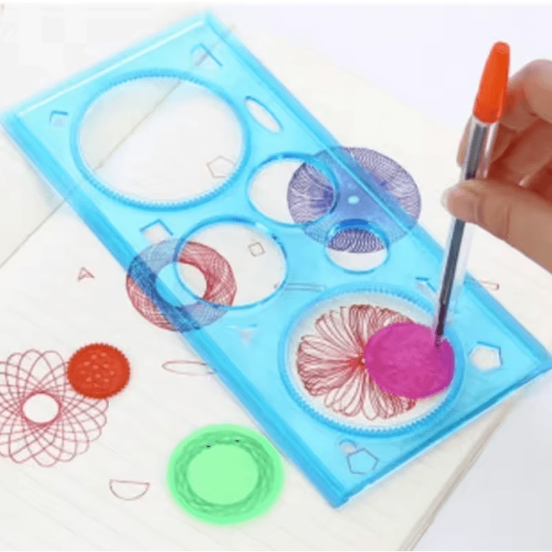 Creative Geometry Ruler Tool Multifunctional Painting Drawing Student Art Puzzle Tracer 2