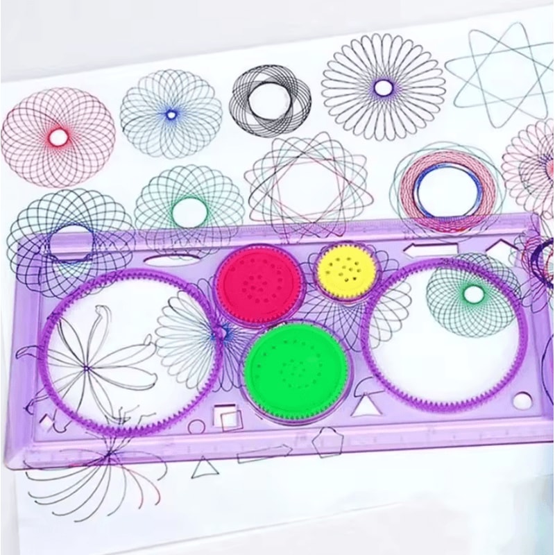 Creative Geometry Ruler Tool Multifunctional Painting Drawing Student Art Puzzle Tracer 4