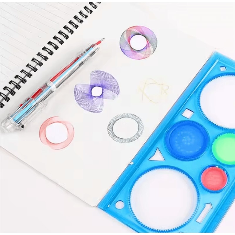 Creative Geometry Ruler Tool Multifunctional Painting Drawing Student Art Puzzle Tracer 5