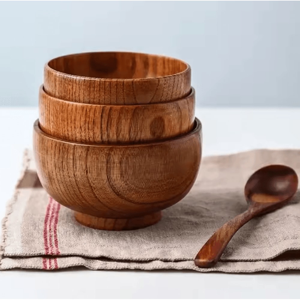 Japanese Style Wooden Bowl Jujube Wood Soup Rice Bowl For Tableware 2