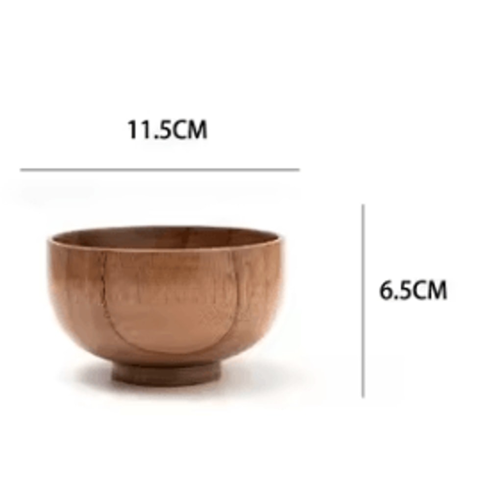 Japanese Style Wooden Bowl Jujube Wood Soup Rice Bowl For Tableware 7