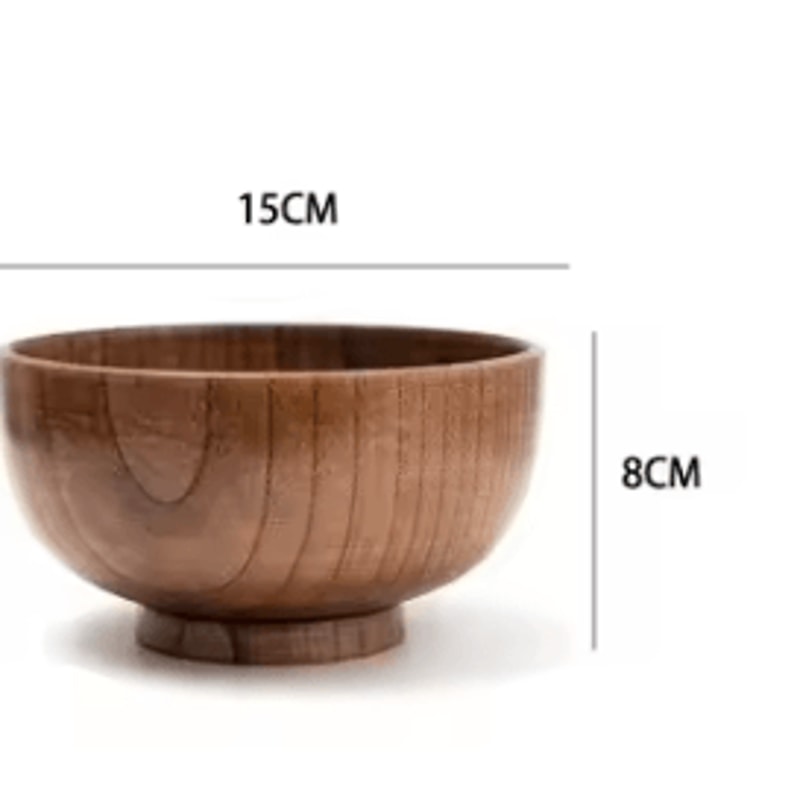 Japanese Style Wooden Bowl Jujube Wood Soup Rice Bowl For Tableware 8