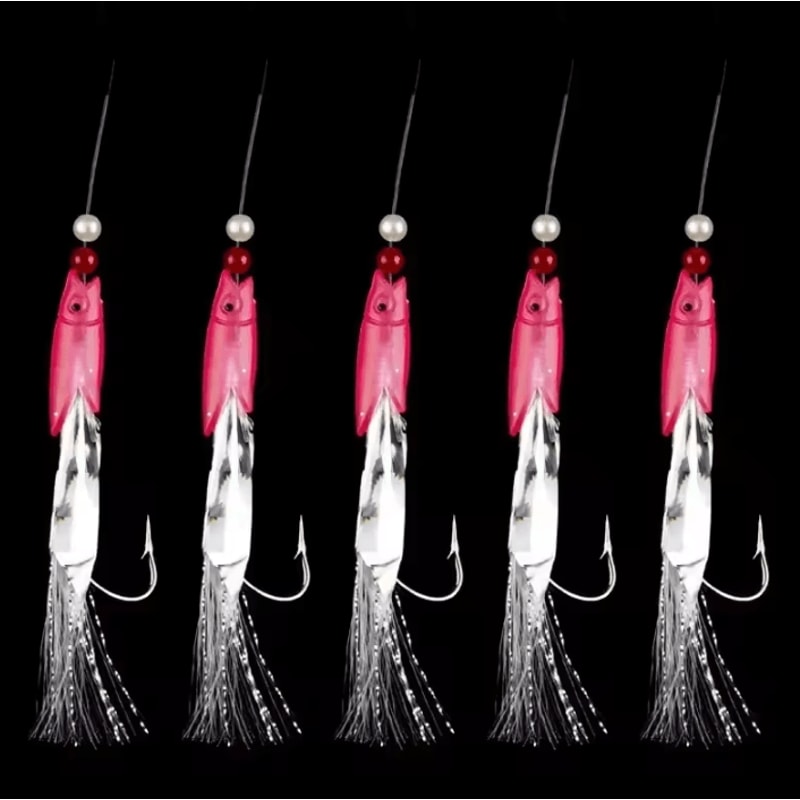 5Piece MultiColor Soft Fishing Lure Set Imitation Fish Shrimp Bait With Crystal Barbed Hooks 5