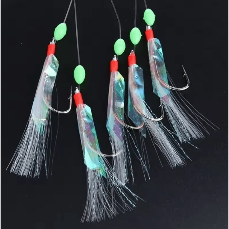 5Piece MultiColor Soft Fishing Lure Set Imitation Fish Shrimp Bait With Crystal Barbed Hooks 6