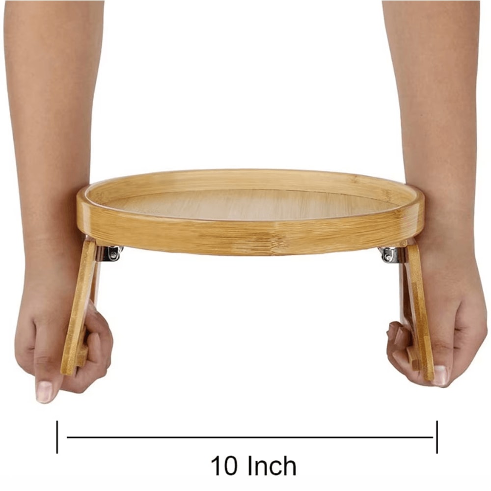 Wooden Sofa Tray Table ClipOn Armrest Tray For TV Snacks Remote Coffee 4