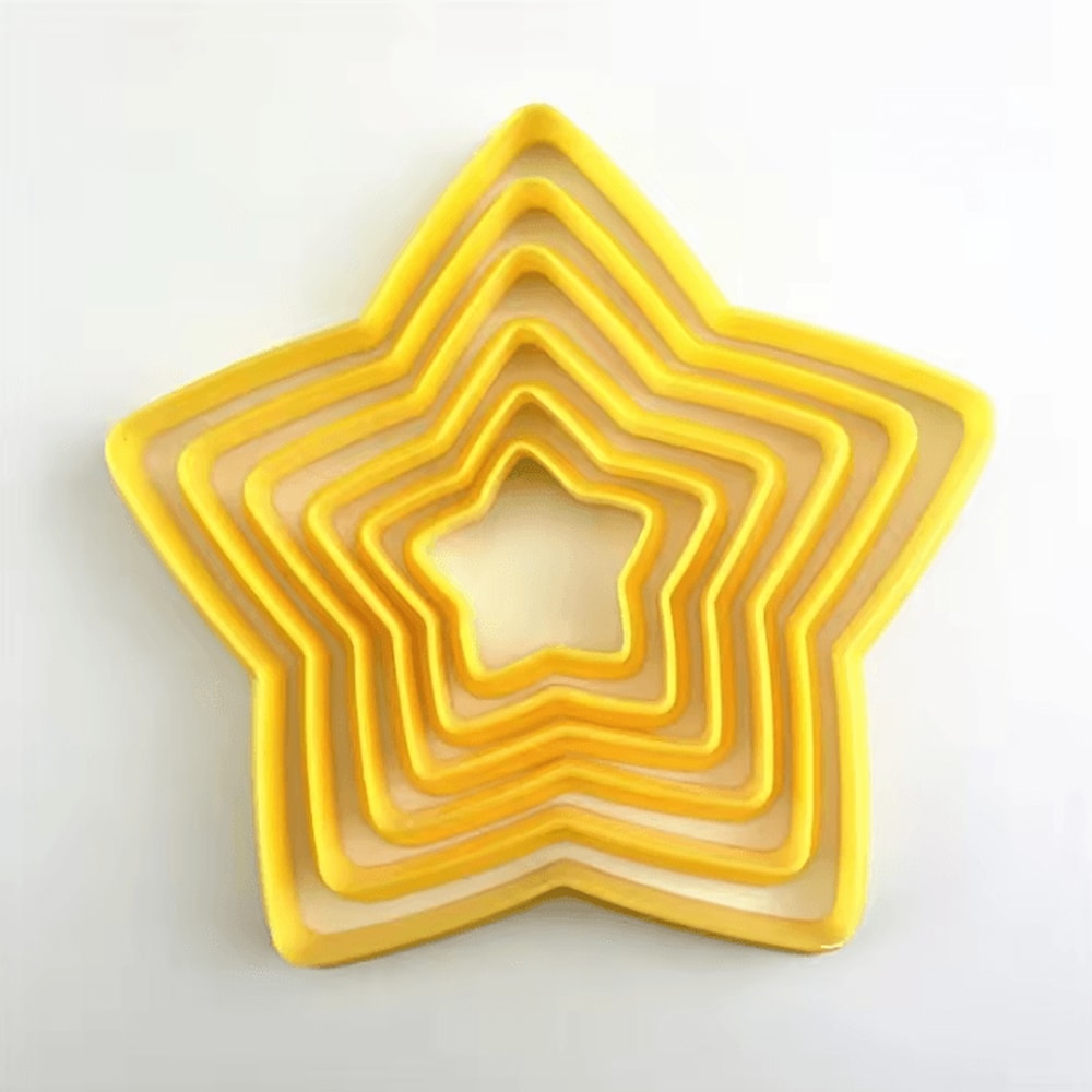 6Piece 3D DIY Christmas Cookie Cutter Set Pentagram Tree Cake Cutter Mold Baking Tools 5
