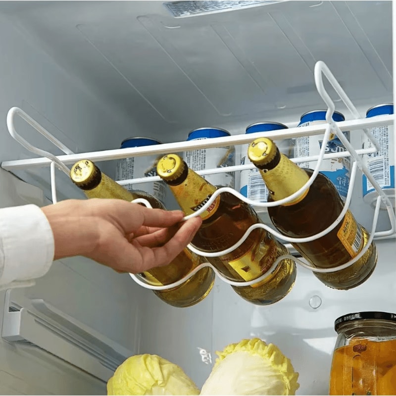 Adjustable Refrigerator Organizer Rack Kitchen Storage Shelf Bottle Holder Rack 0