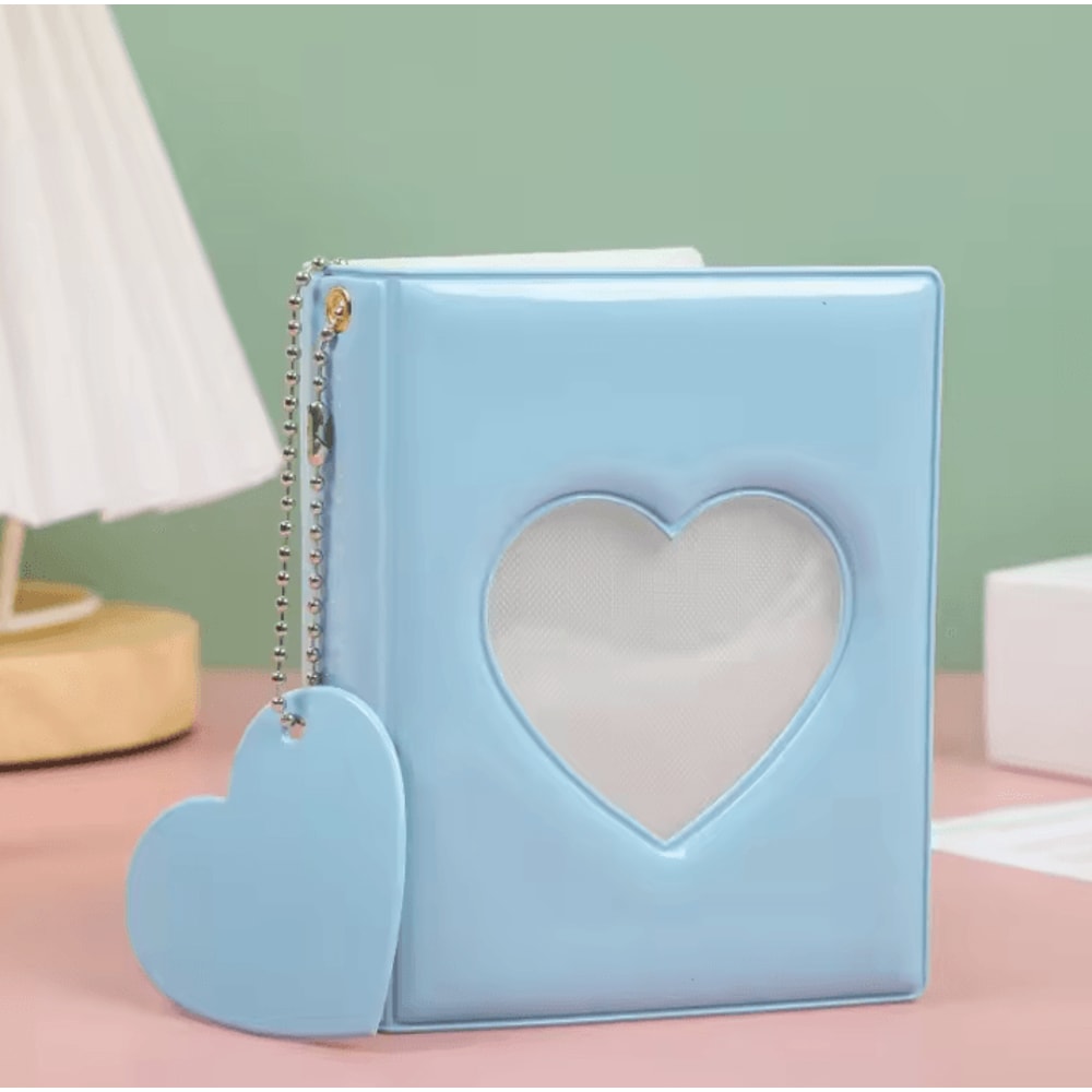 Heart Pendant Photo Album 3Inches Solid Color Kpop Photocard Holder Polaroid Collectible Card Org 5