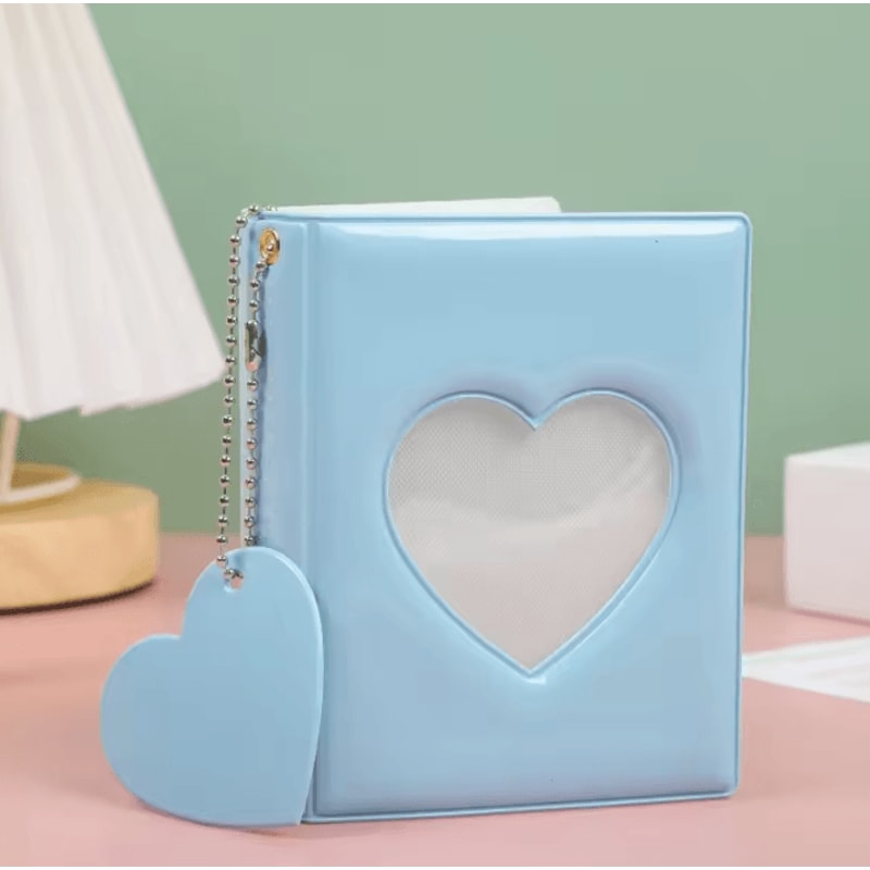 Heart Pendant Photo Album 3Inches Solid Color Kpop Photocard Holder Polaroid Collectible Card Org 5