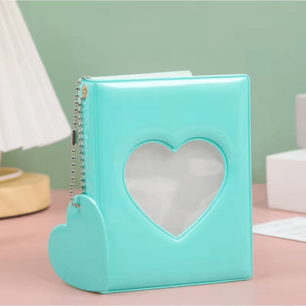 Heart Pendant Photo Album 3Inches Solid Color Kpop Photocard Holder Polaroid Collectible Card Org 6