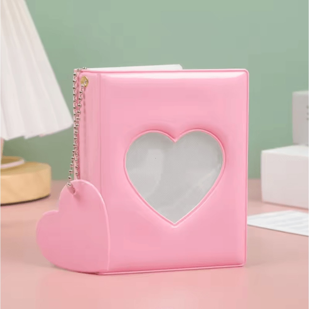 Heart Pendant Photo Album 3Inches Solid Color Kpop Photocard Holder Polaroid Collectible Card Org 8