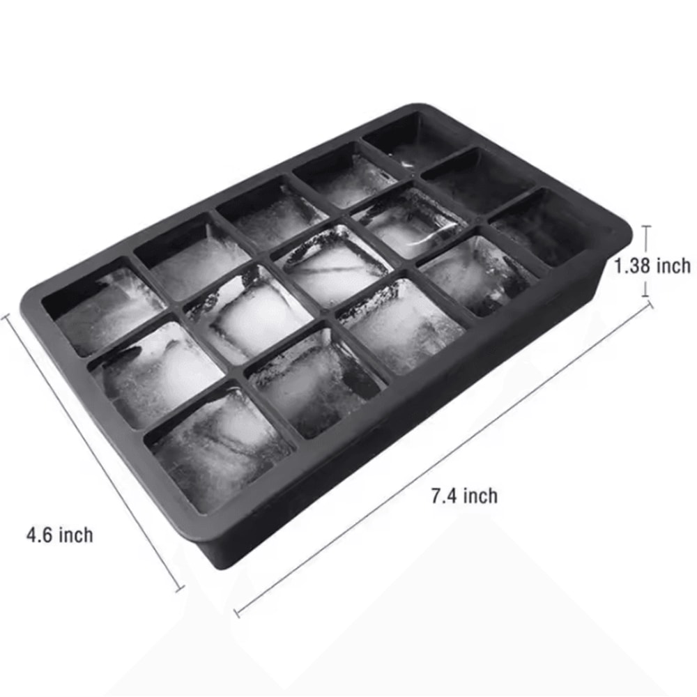 15Grid Silicone Ice Cube Mold Large Durable Ice Block Maker For Bar Pub Home 4