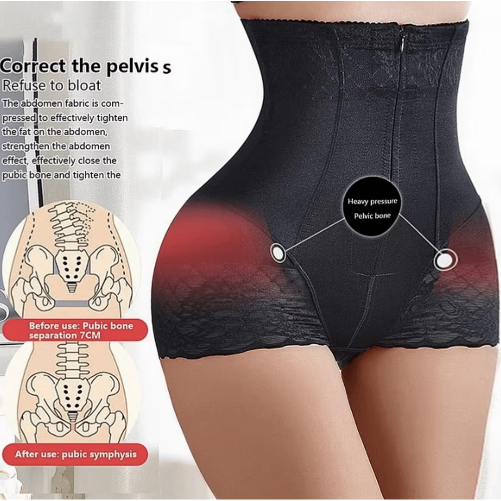 High Waist Tummy Control Panties Zipper Seamless Body Shaper Pants For Women Postpartum Support 2