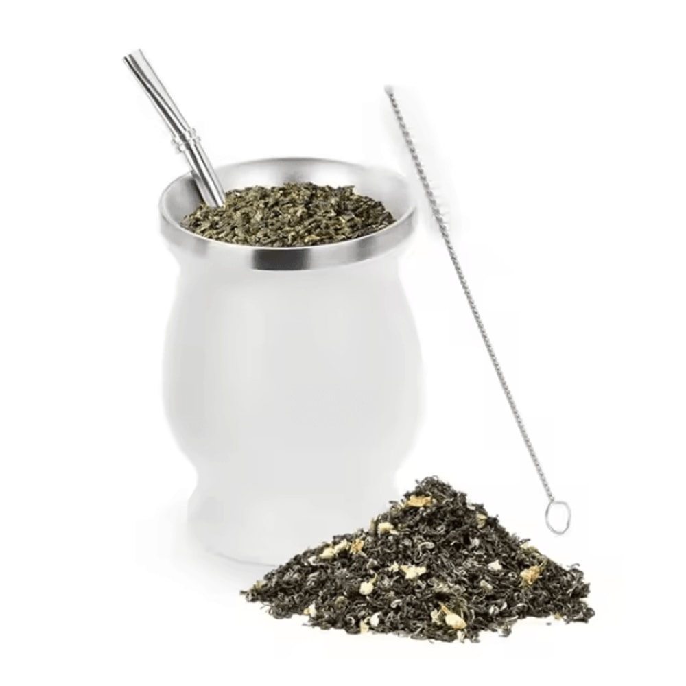 230 ML Stainless Steel Mate Cup Double Wall Portable Tea Mug With Bombillas Brush 11