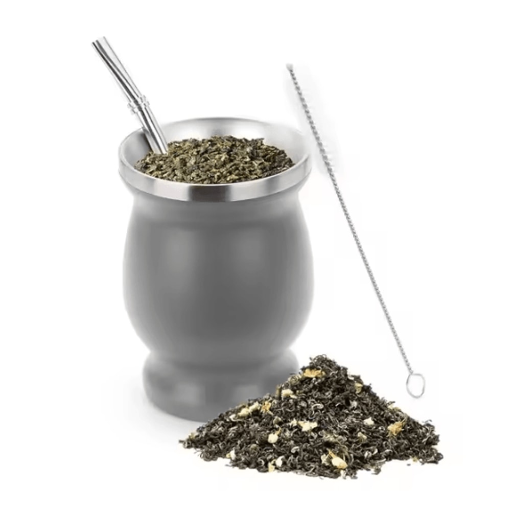 230 ML Stainless Steel Mate Cup Double Wall Portable Tea Mug With Bombillas Brush 12