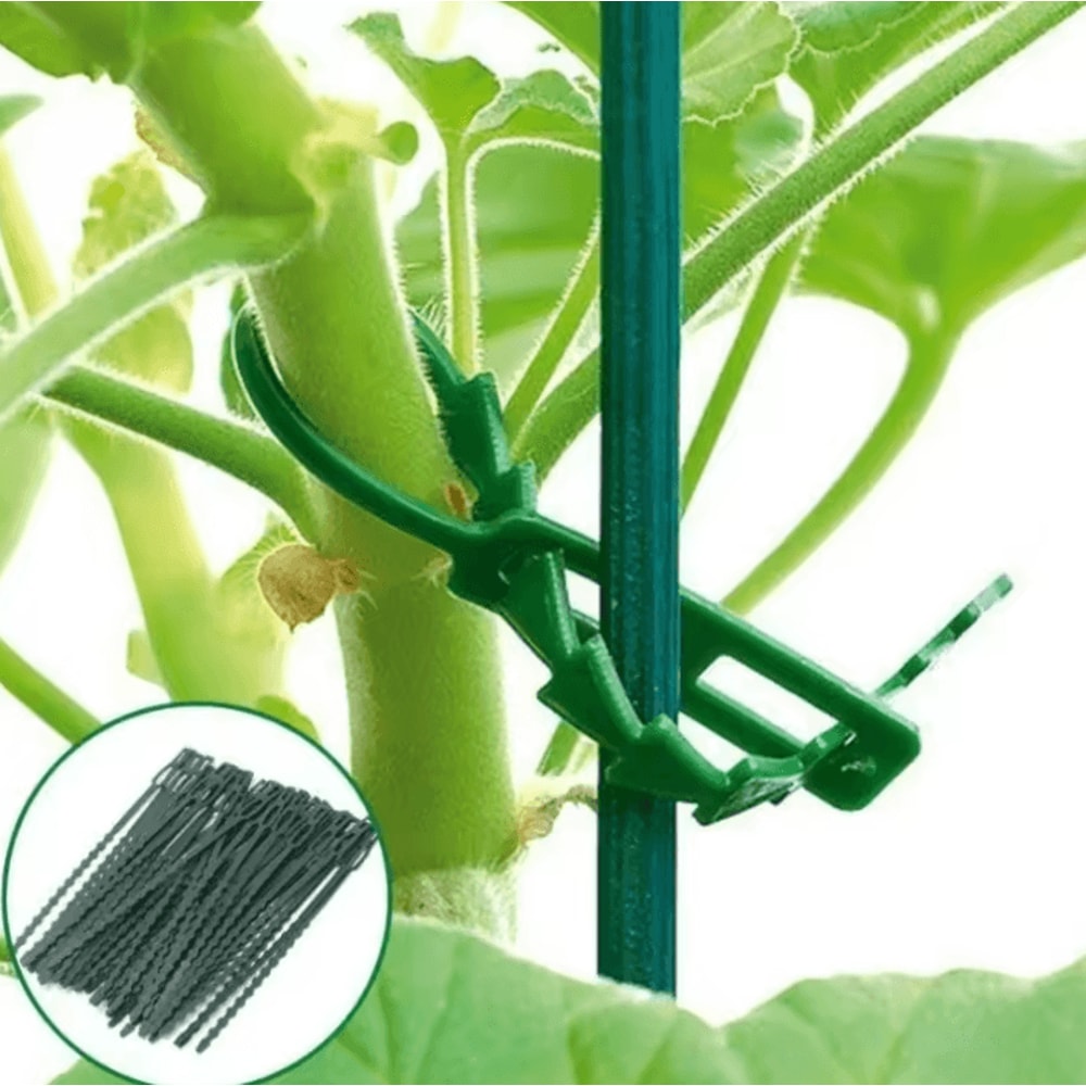 50 PCS Adjustable Reusable Plant Cable Ties Garden Vine Tomato Stem Support Clips 1