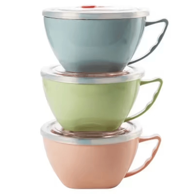 Stainless Steel Instant Noodles Bowl With Handle Anti Scalding Mixing Bowl 5